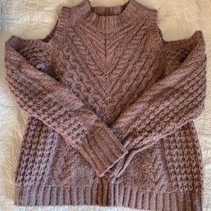 Mauve cut out shoulder sweater